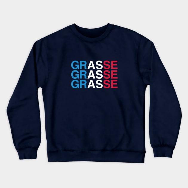 GRASSE French Flag Crewneck Sweatshirt by eyesblau